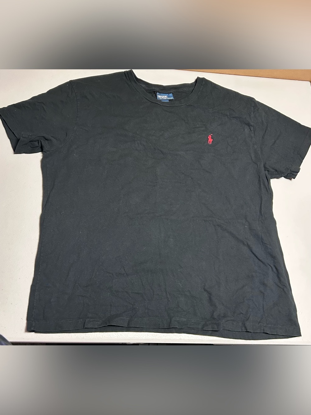 Ralph Lauren Black Short Sleeve Crewneck Tee with Red Pony